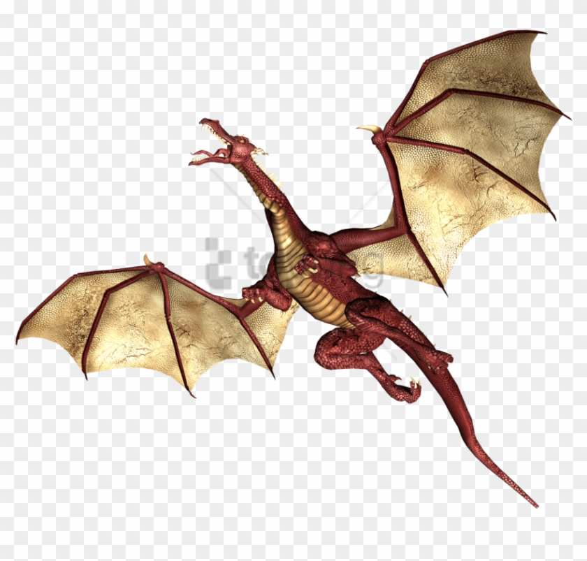 Free Png Dragon Red And Brown Wings Flying Up Png Image - Dragon Flying Up Clipart