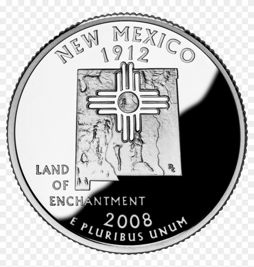 State Outline, Zia Sun Symbol From Flag Caption - Indiana State Quarter Clipart