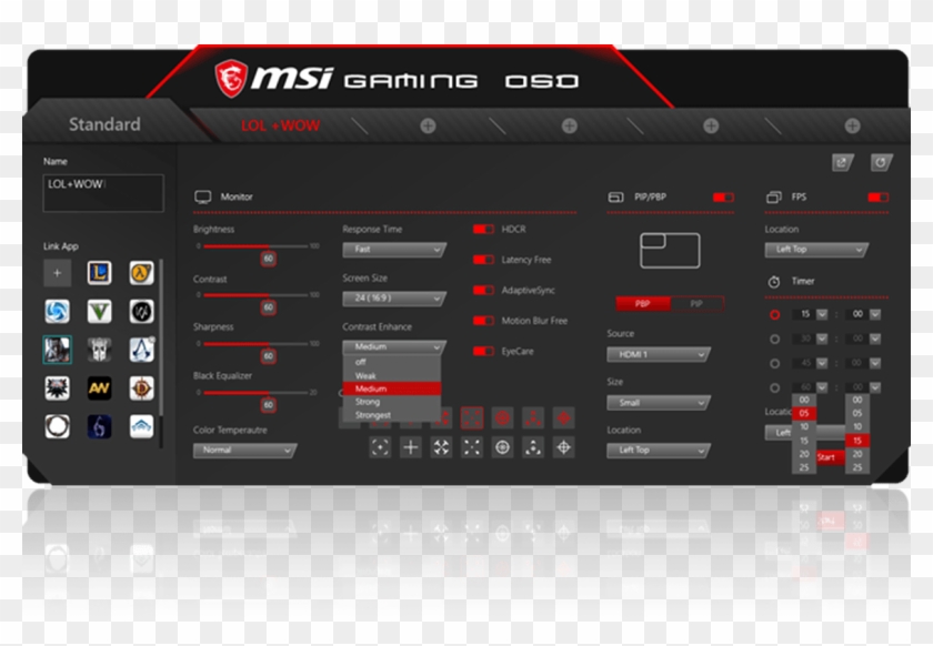 Gaming Osd App Advantages - Msi Optix Mag241c Settings Clipart #2140533