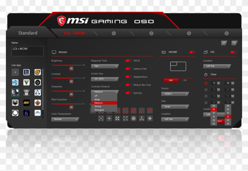 Gaming Osd App Advantages - Msi Optix Mag241c Settings Clipart