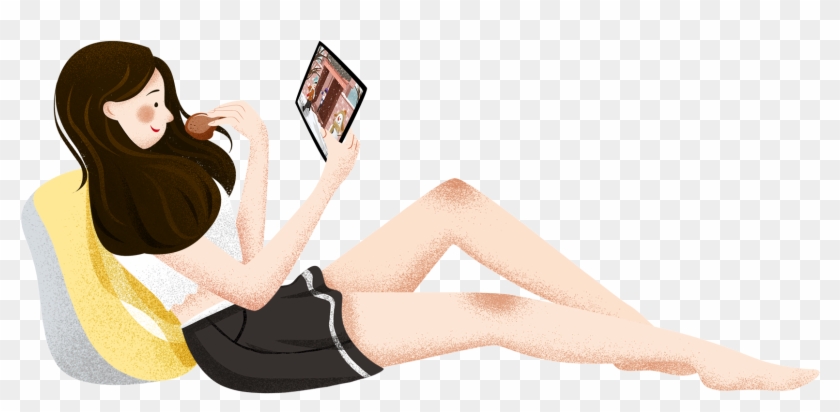 Cartoon Hand Drawn Illustration Feit House Png And - Sitting Clipart #2141358