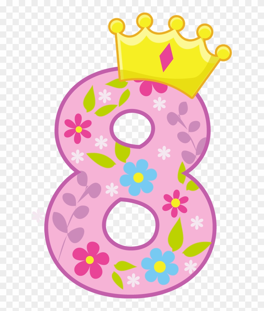 Princesas E Príncipes Princesscrownnumbers 6 Minus - Numero 8 De Princesa Clipart