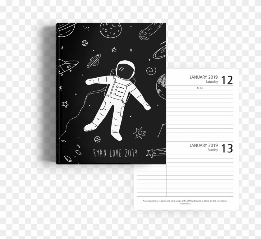 Picture Of Spaceman A5 Hard Cover School Diary - Ski Jumping Clipart