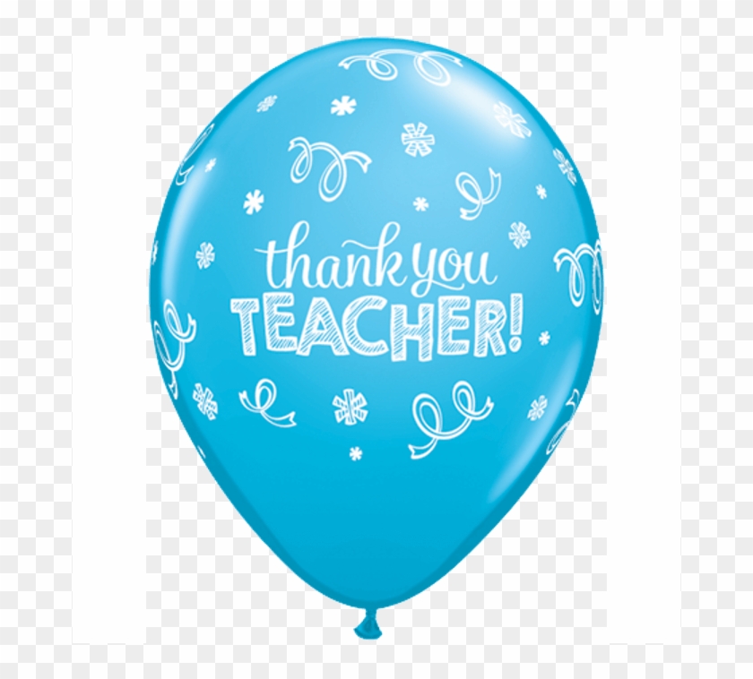 Thank You Teacher Latex Balloon - Light Blue Birthday Balloons Clipart