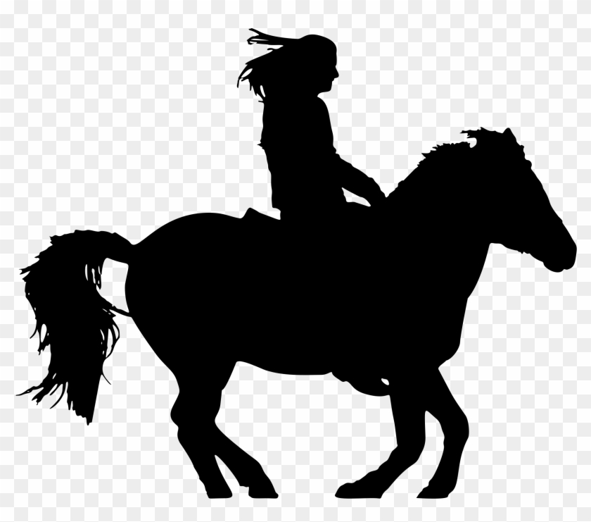 Clip Art Images - Horse And Rider Silhouette - Png Download