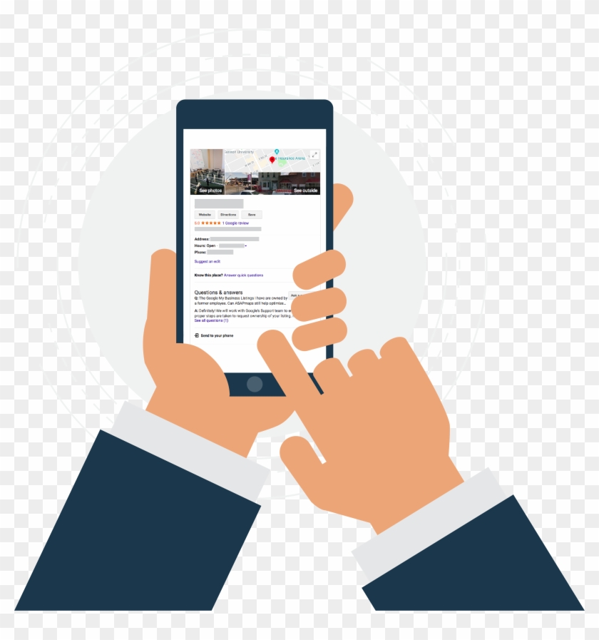 Guy Holding Phone With Google My Business - Mobile Recharge Logo Png Clipart