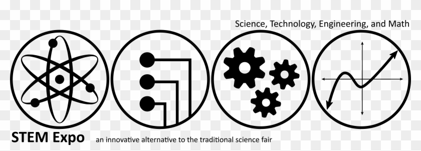 Stem Expo Bw - Black And White Stem Symbols Clipart #2147298