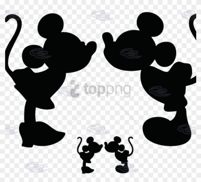 Free Png Mickey Mouse And Minnie Mouse Silhouette Png - Minnie And Mickey Black And White Clipart #2147386