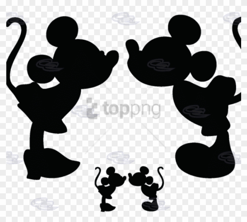 Free Png Mickey Mouse And Minnie Mouse Silhouette Png - Minnie And Mickey Black And White Clipart