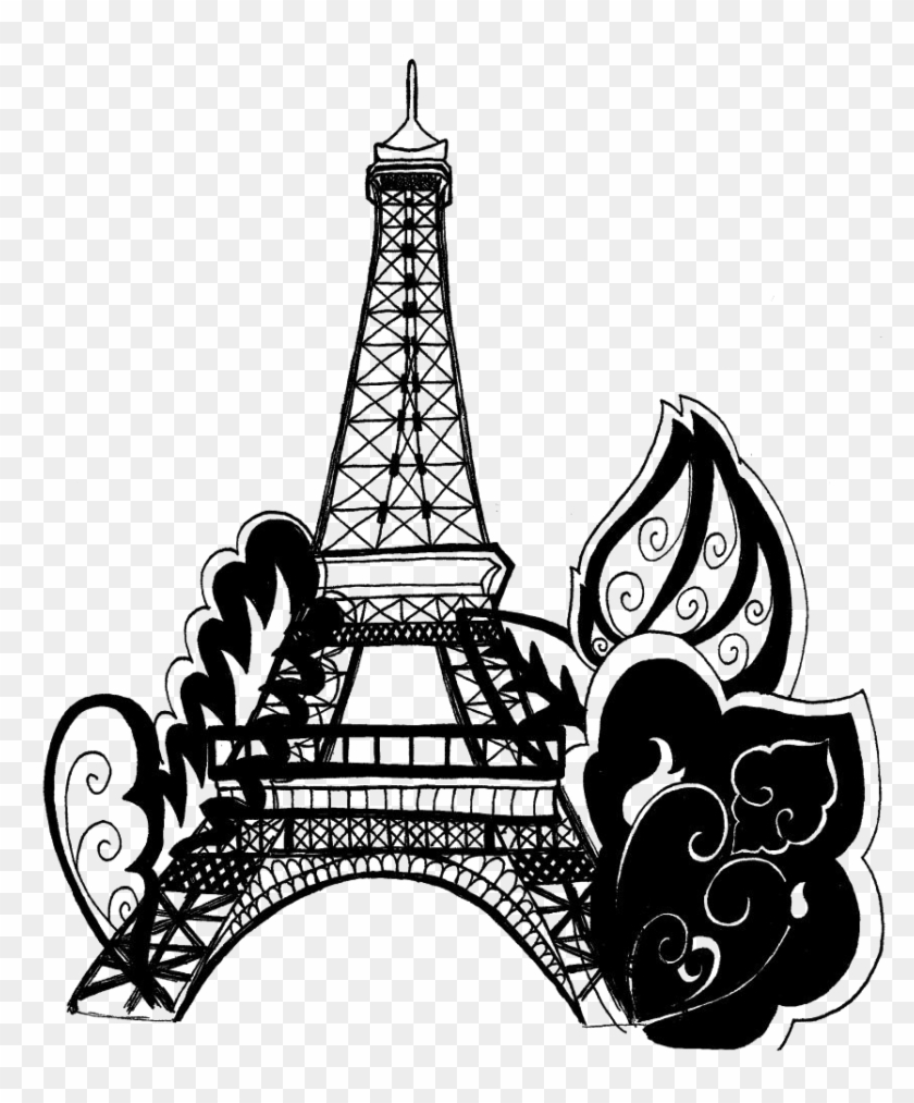 Eiffel Tower Silhouette Png Background Image - Paris Eiffel Tower Coloring Pages Clipart #2147491