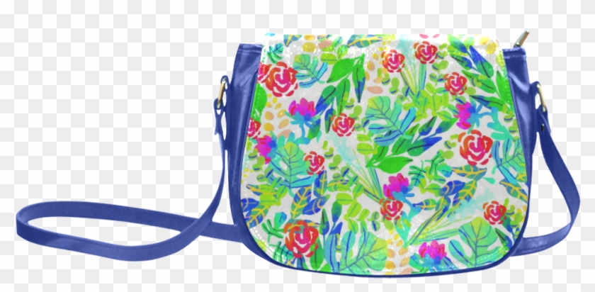 Cute Tropical Watercolor Flowers Classic Saddle Bag/large Clipart #2147894