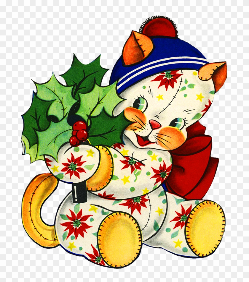 Singing Christmas Tree Decorations - Vintage Christmas Art Ornaments Clipart
