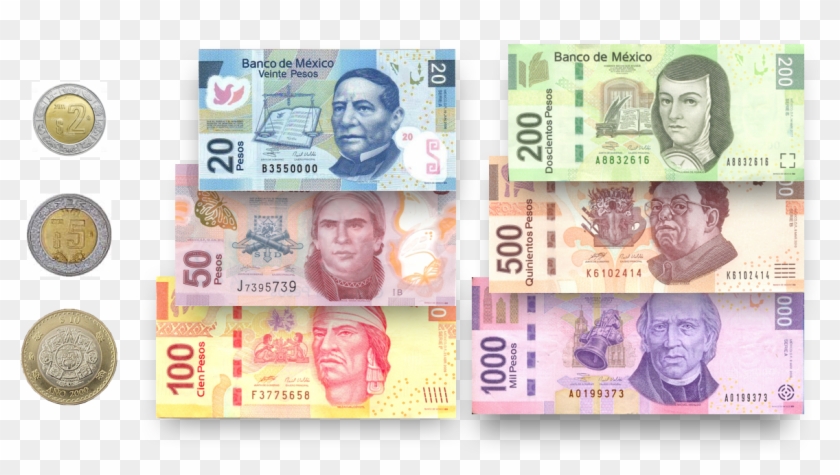 Mexican Peso Bills - Moneda Y Billete De Mexico Clipart #2149478