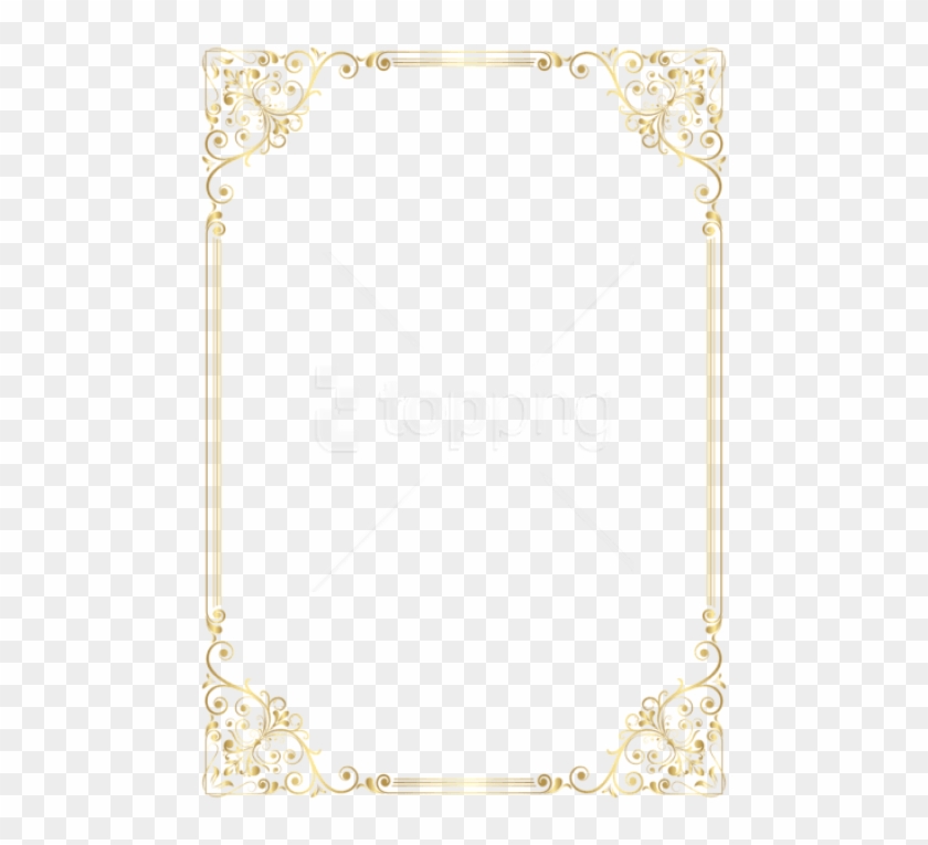 Deco Frame Border Golden Png - Vintage Border Design Portrait Clipart