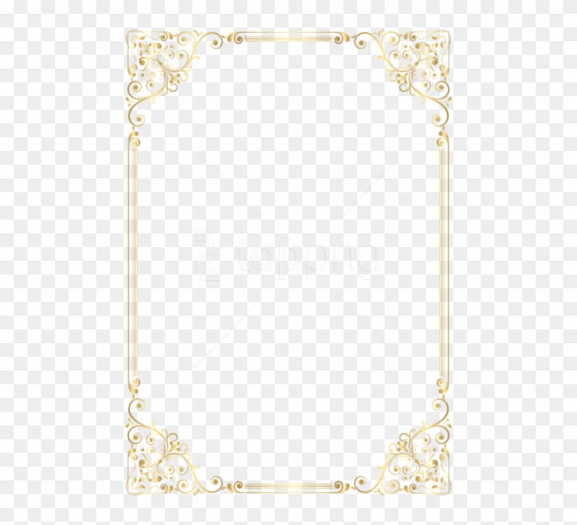 Deco Frame Border Golden Png - Vintage Border Design Portrait Clipart #2149864