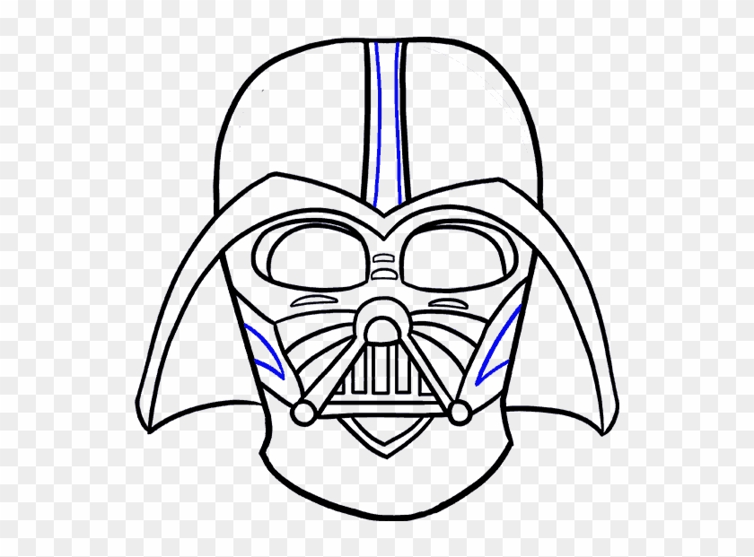 Darth Vader Mask Drawing Photo - Darth Vader Drawing Simple Clipart #2150524