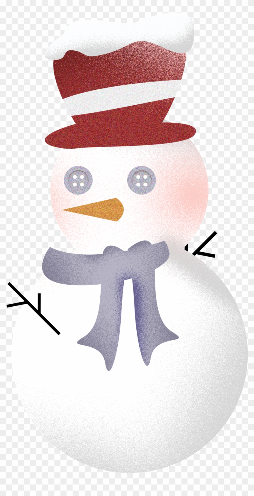 Retro Texture Hand Drawn Cartoon Snowman Png And Psd - Snowman Clipart #2150932