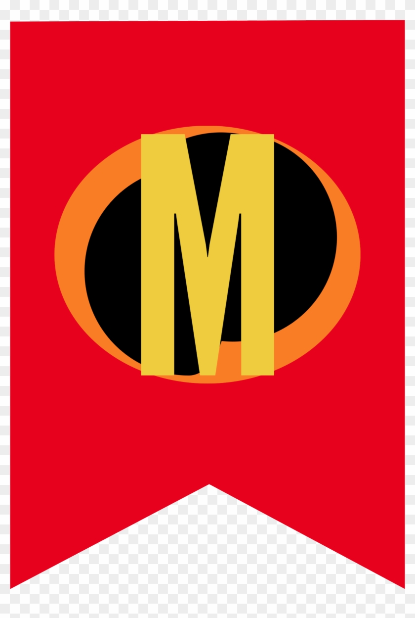 Incredibles Banner M Birthday Banner Template, - Logo Increibles M Clipart #2151345