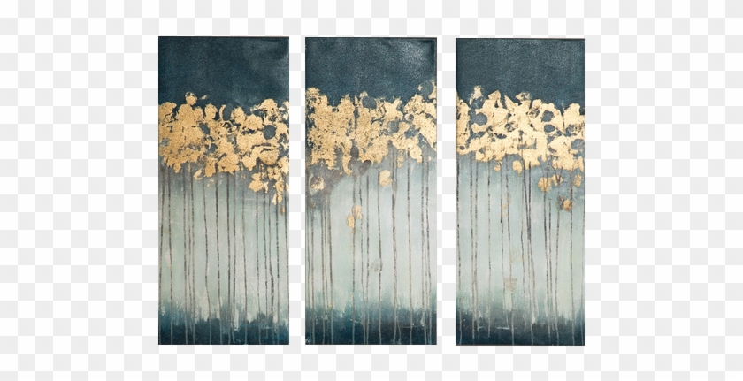 Madison Park Midnight Forest Gel Coat Canvas With Gold - Madison Park Midnight Forest Gel Coat Canvas Clipart