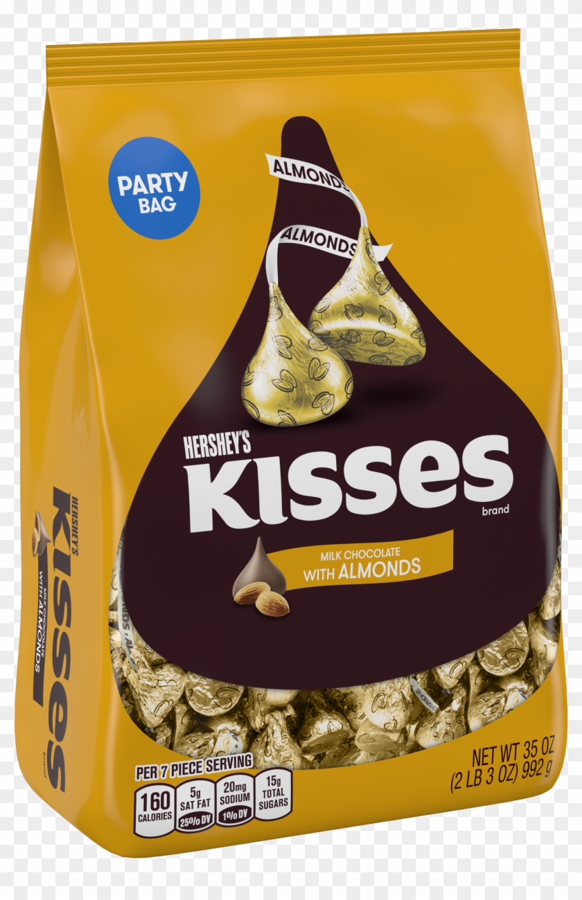 Hershey's Kisses Milk Chocolate Candy With Almonds, - Kisses Chocolate With Almond Clipart