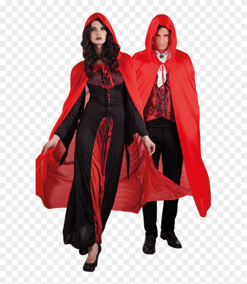 Adult Vampire Red Hooded Halloween Cape - Umhang Teufel Clipart #2152564