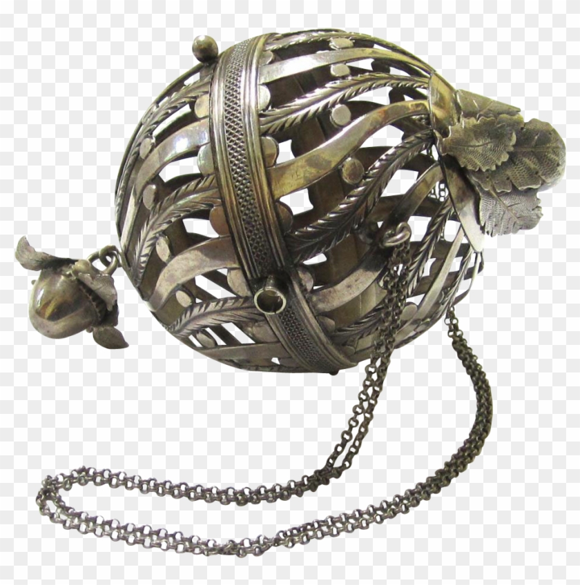 Attractive Silverplate Wrist Silk Or Wool Holder, Late - Chain Clipart