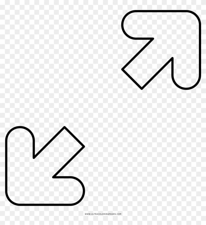 Diagonal Arrows Coloring Page Clipart