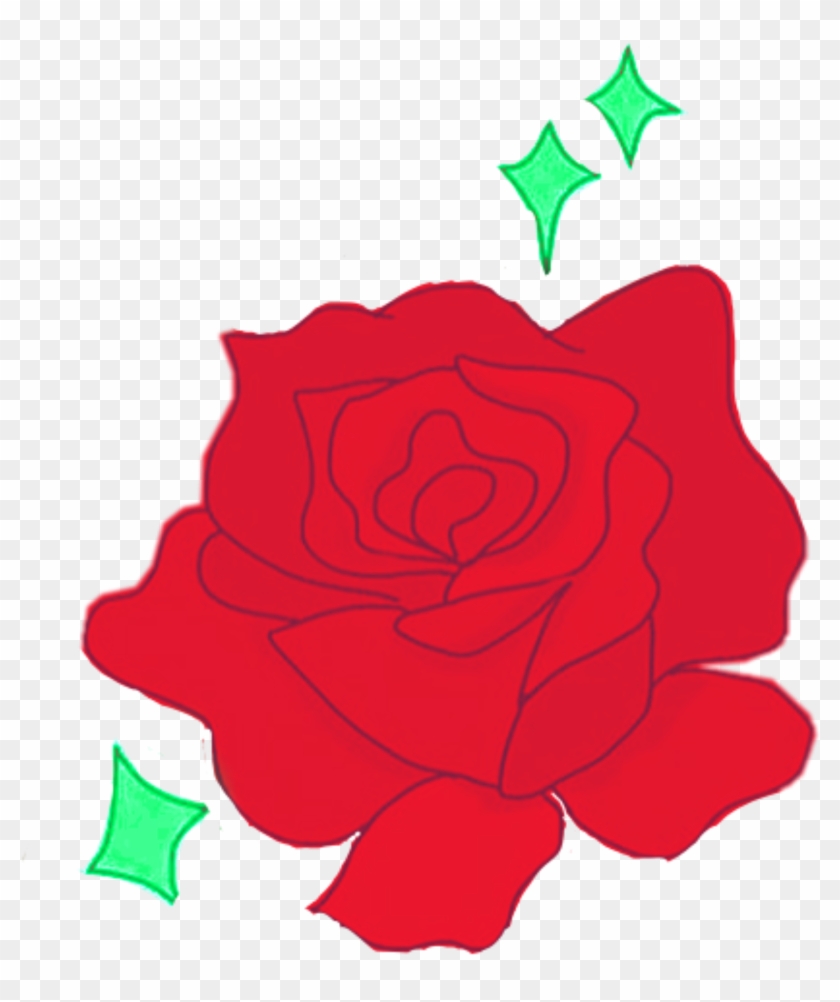 Rose Roses Red Green Aesthetic Tumblr Flower Png Clipart - Garden Roses Transparent Png #2153553