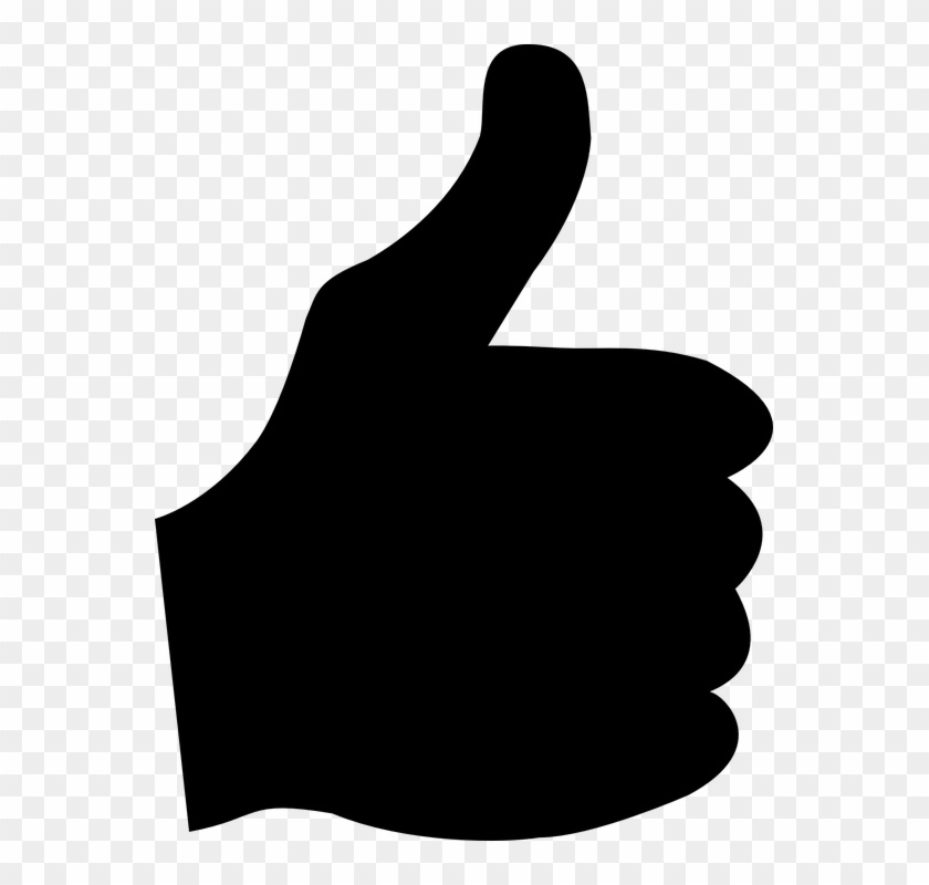 Thumb Up, Positive, Okay, Approve, Hand, Silhouette - Thumb Up White And Black Clipart