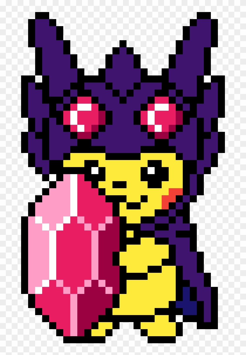 Pikachu Wearing Mega Sableye Hoodie - Perler Bead Patterns Of Pikachu The Pokemon Clipart