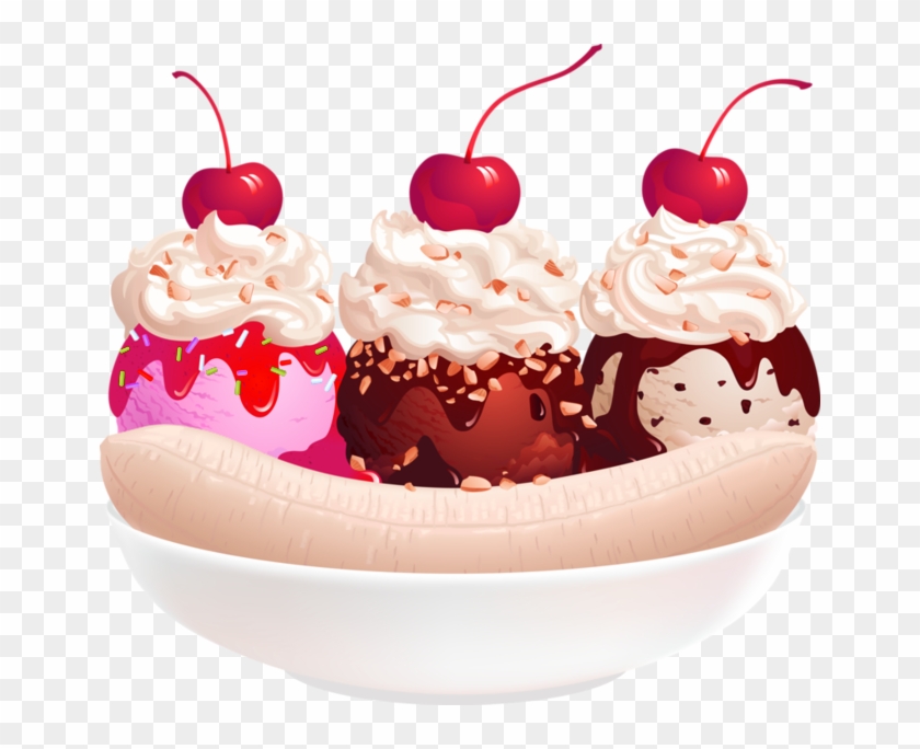 Clip Art Black And White Stock Desserts Clipart Banana - Banana Split Png Transparent Png