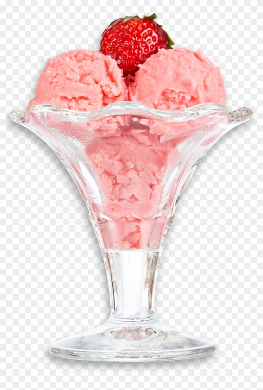 Sorbet - Strawberry Ice Cream In A Bowl Png Clipart
