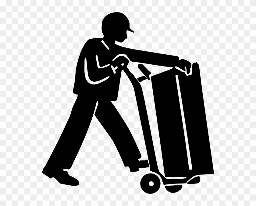 Original Png Clip Art File Worker Moving Trolley Svg - Clip Art Movers Transparent Png
