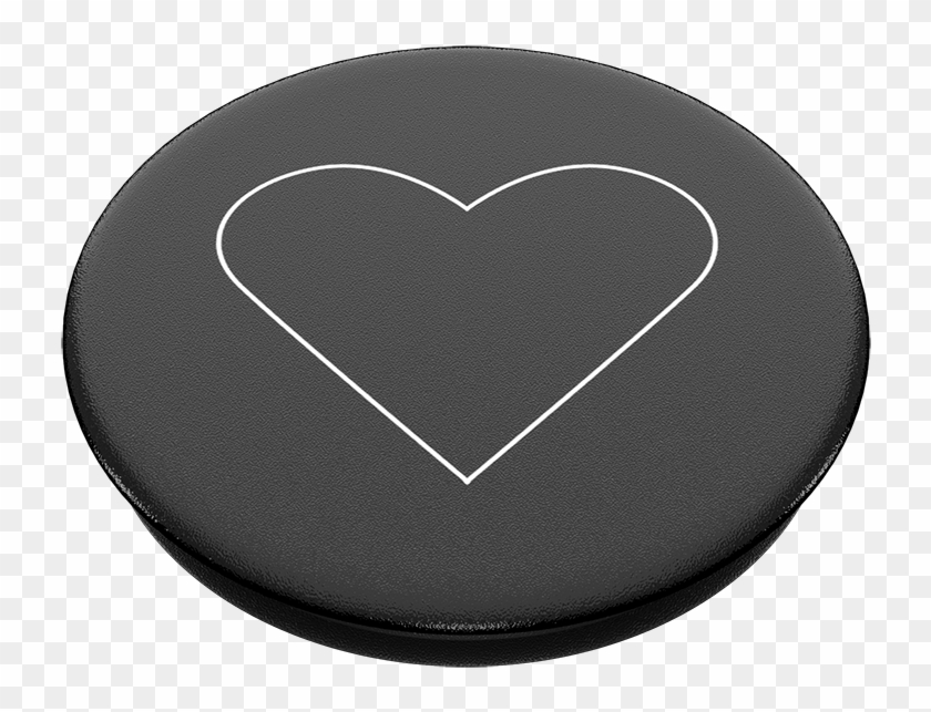White Heart Black, Popsockets - Heart Clipart #2156522
