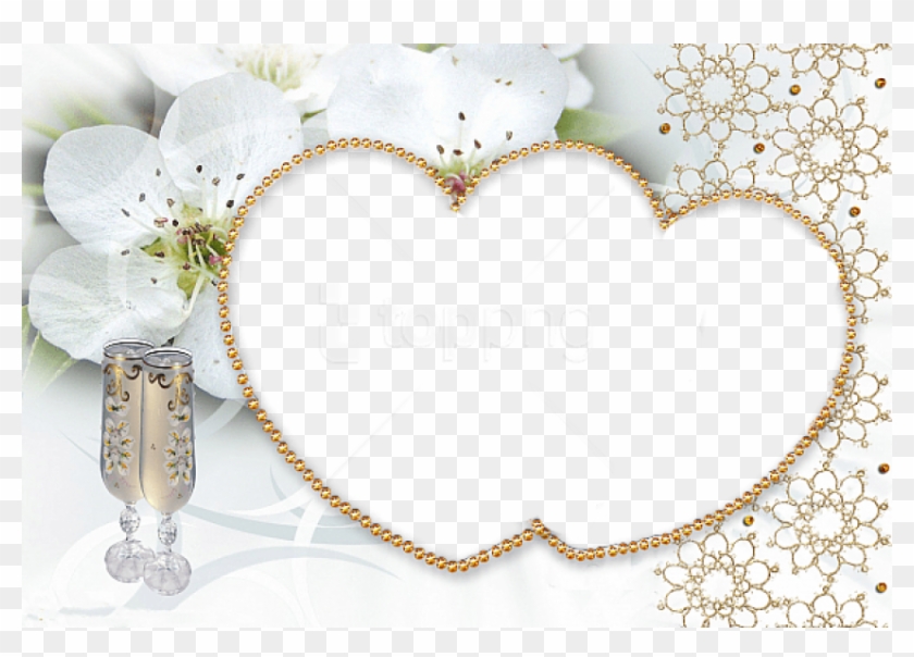 Free Png Best Stock Photos White Hearts Transparent - Heart Wedding Frames Clipart
