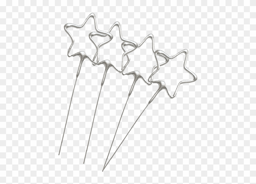 8 Inch Gold Star Shaped Sparklers - Line Art Clipart #2156874