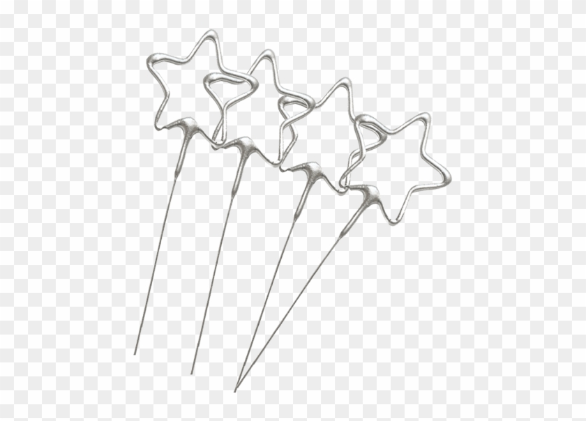8 Inch Gold Star Shaped Sparklers - Line Art Clipart