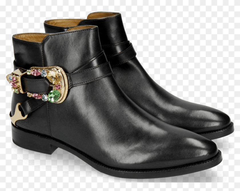 Ankle Boots Candy 8 Black Buckle Multi - Motorcycle Boot Clipart #2158593
