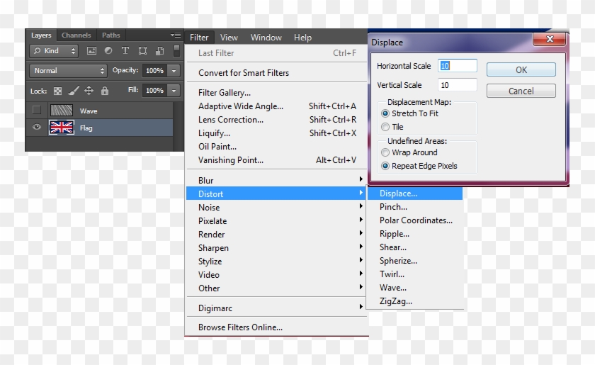 Now You Will Get A Disorted Image Of Your Flag - Filter Distort Wave Clipart