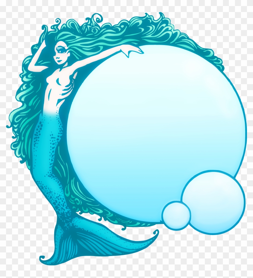 Mermaid Clipart With Fish - Mermaid Clip Art Blue - Png Download