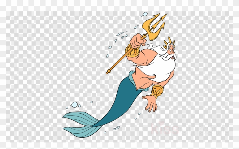 King Triton Png Little Merm Clipart Ariel Mermaid King - Png Hijab Girl Cartoon Transparent Png