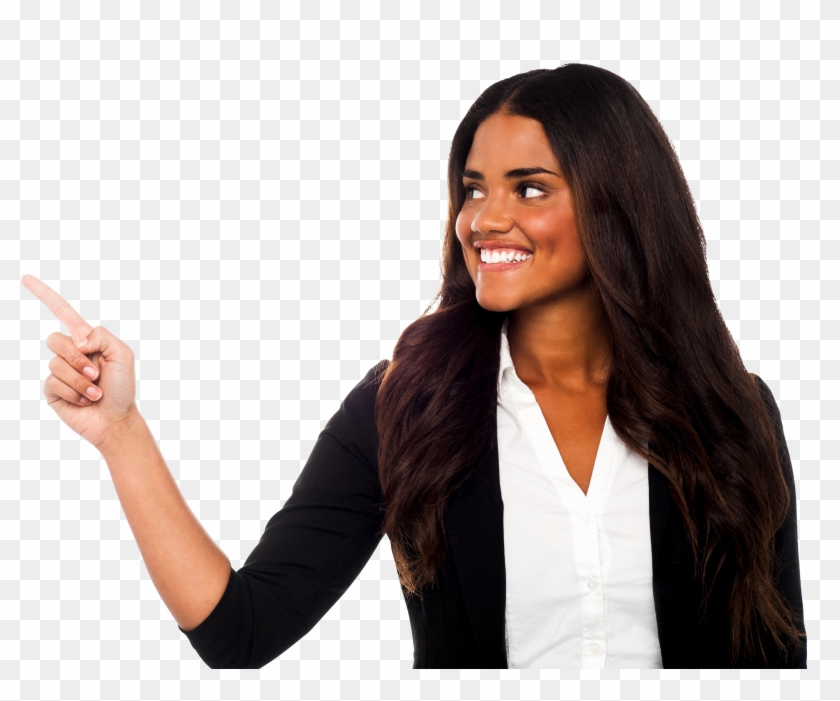 Women Pointing Left - Black Woman Pointing Png Clipart #2159227