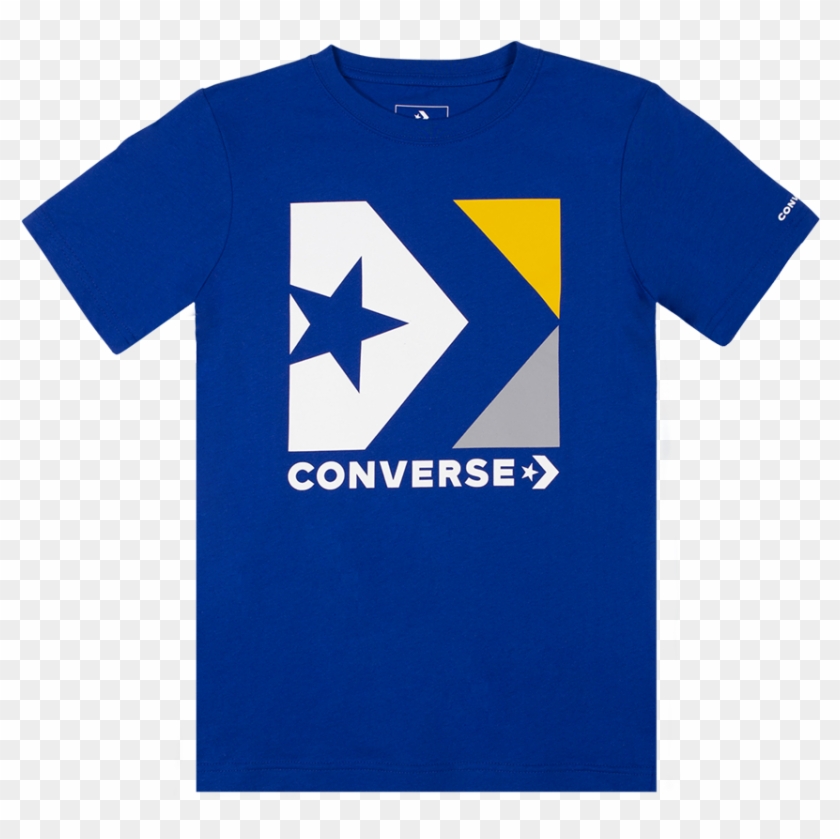 Boys Converse Star Chevron Box T Shirt White/navy - Shirt Clipart