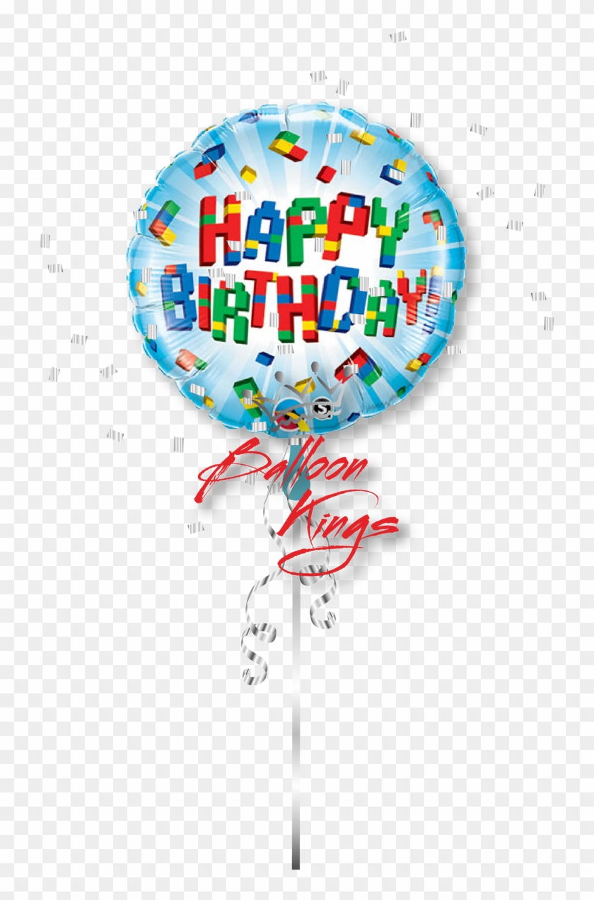 Happy Birthday Building Blocks - Lego Happy Birthday Balloon Clipart