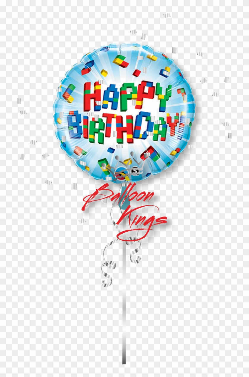Happy Birthday Building Blocks - Lego Happy Birthday Balloon Clipart #2160263