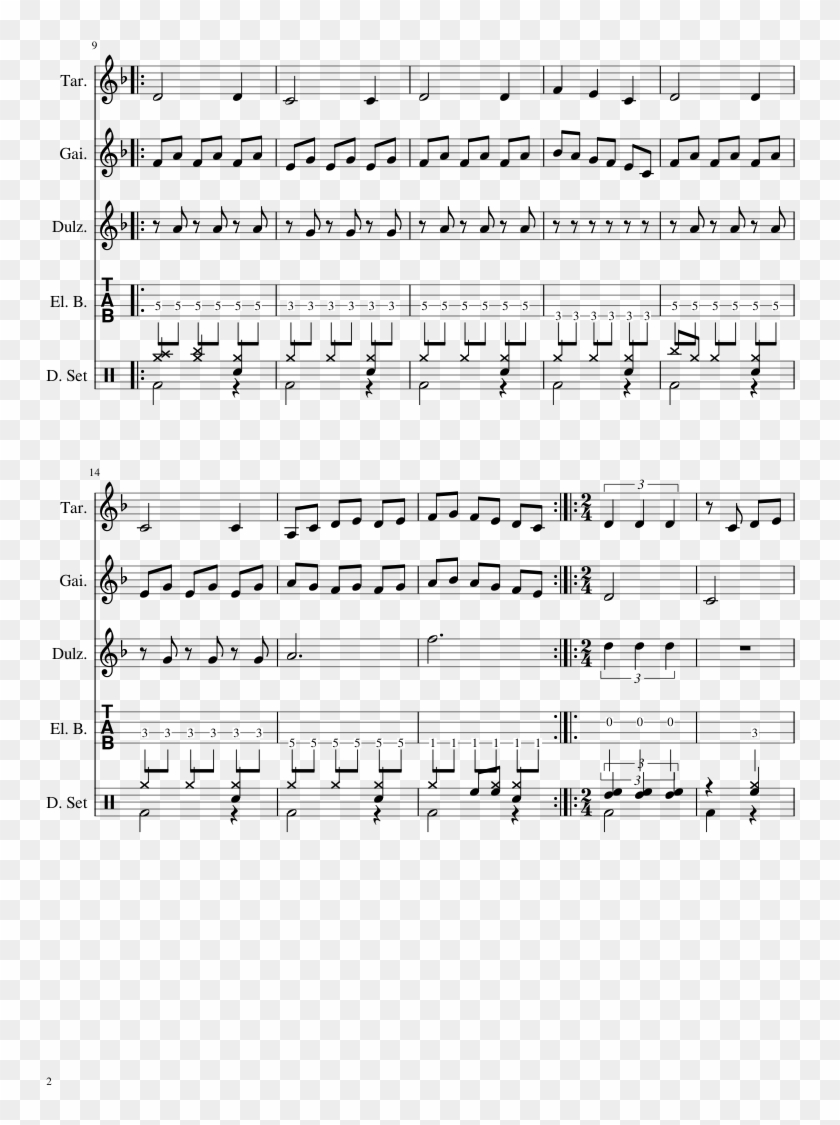 Aguila De Sangre - Sheet Music Clipart #2160341