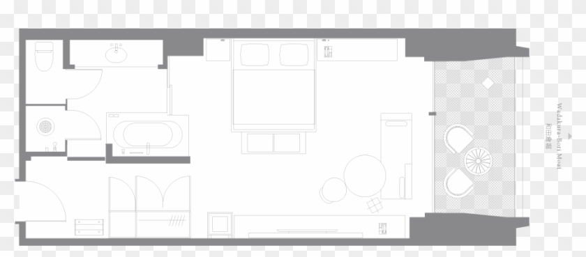 Palace Hotel Tokyo Club Deluxe King Balcony - Floor Plan Clipart