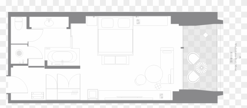 Palace Hotel Tokyo Club Deluxe King Balcony - Floor Plan Clipart #2160985