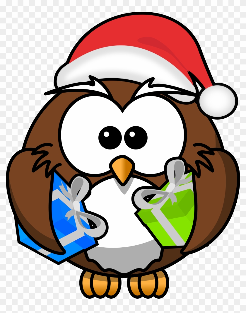 Owl, Santa, Animal, Bird, Christmas, Funny, Gift - Owl Christmas Clip Art - Png Download #2161358