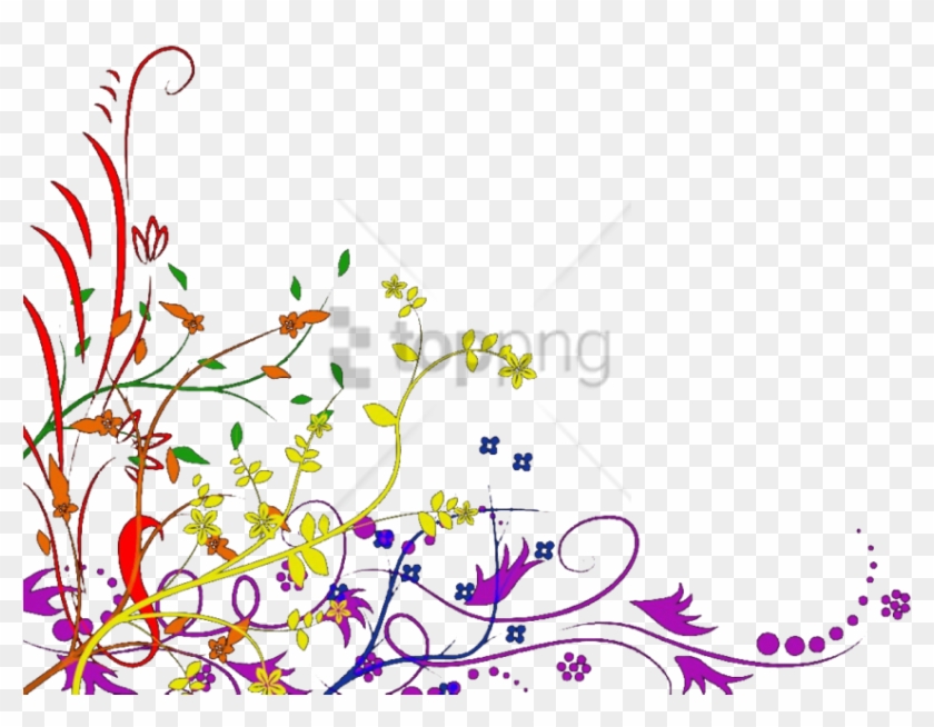 Free Png Download Colorful Floral Corner Borders Png Clipart